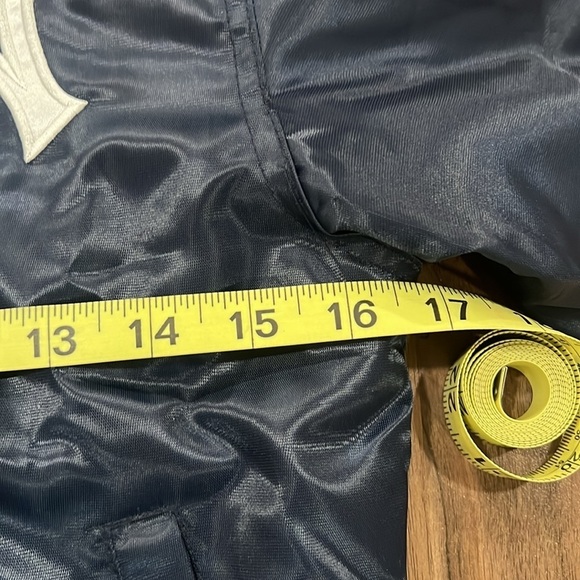 Yankee White & Blue Bomber Jacket MLB by JH Design Size S (5-6) Kids - Picture 11 of 15